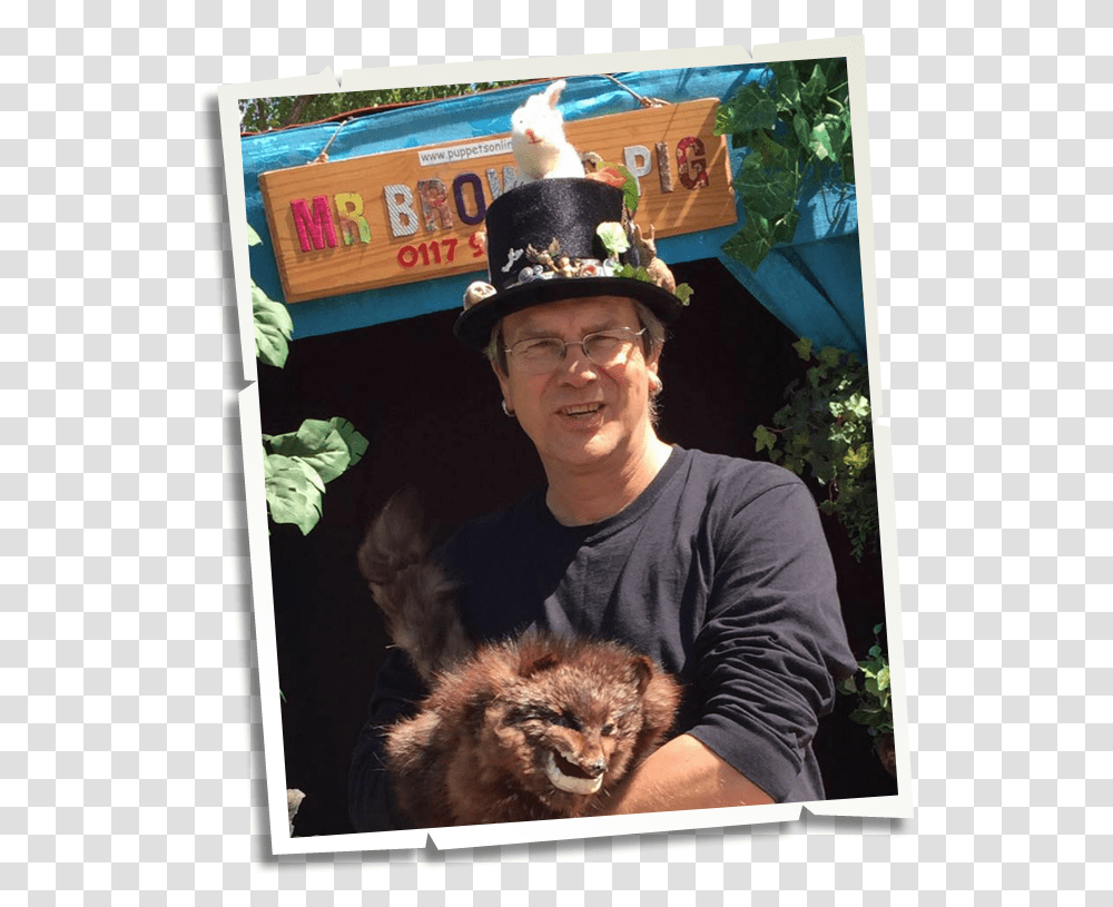 Chris Brown Children's Entertainer And Puppeteer Cat, Hat, Person, Mammal Transparent Png
