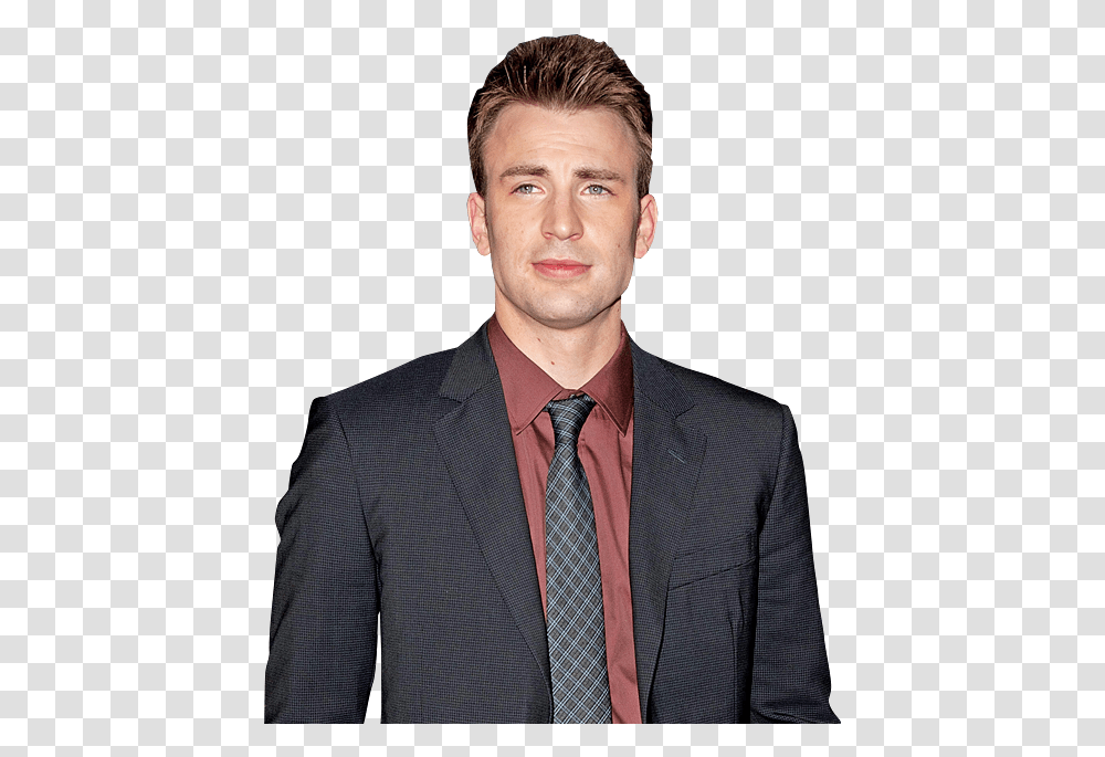 Chris Evans Lifesize Cardboard Cutout Standee Stand Chris Evan In A Suit, Tie, Accessories, Accessory, Overcoat Transparent Png
