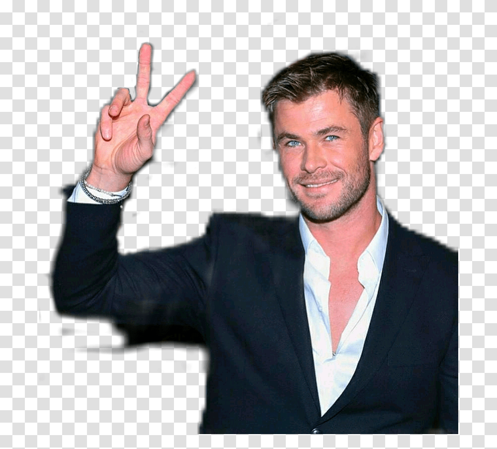Chris Hemsworth Sticker By Corbett Cornelia Chris Hemsworth Tuxedo, Person, Suit, Overcoat, Clothing Transparent Png