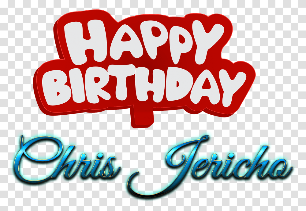 Chris Jericho Happy Birthday Name Logo Calligraphy, Light, Text, Neon, Alphabet Transparent Png
