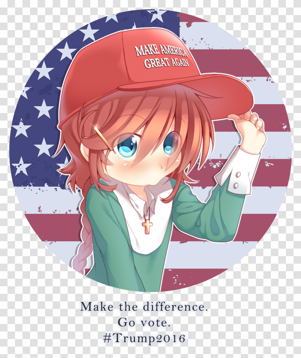 Christ Chan Makes America Great Again Christchan Know Make America Great Again Anime Girl, Person, Human, Helmet, Clothing Transparent Png