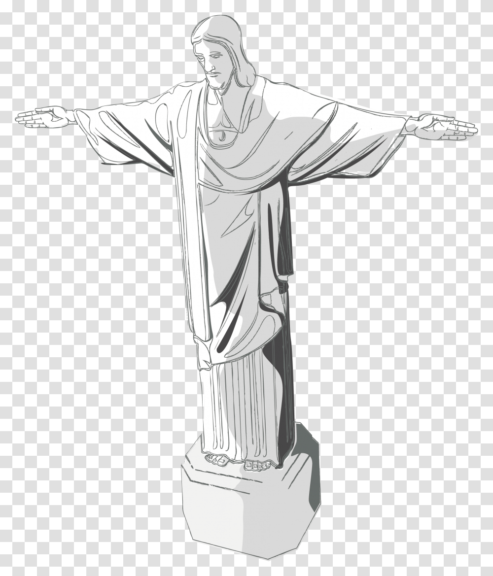 Christ Jesus Redeemer As Vector The Statue Of The Redeemer White, Person, Sculpture, Pillar Transparent Png