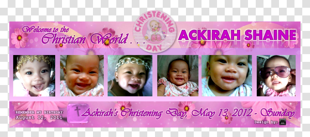 Christening And 1st Birthday Tarpaulin, Face, Person, Smile, Laughing Transparent Png