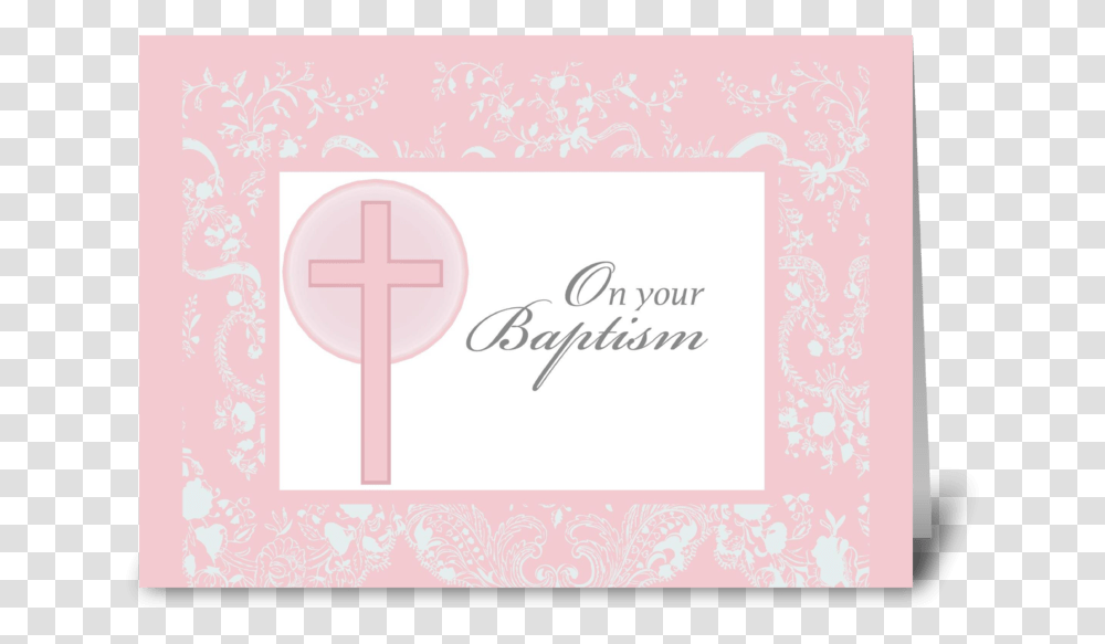 Christening Pink Lace Baptism Greeting Card Greeting Card, Paper, Floral Design, Pattern Transparent Png