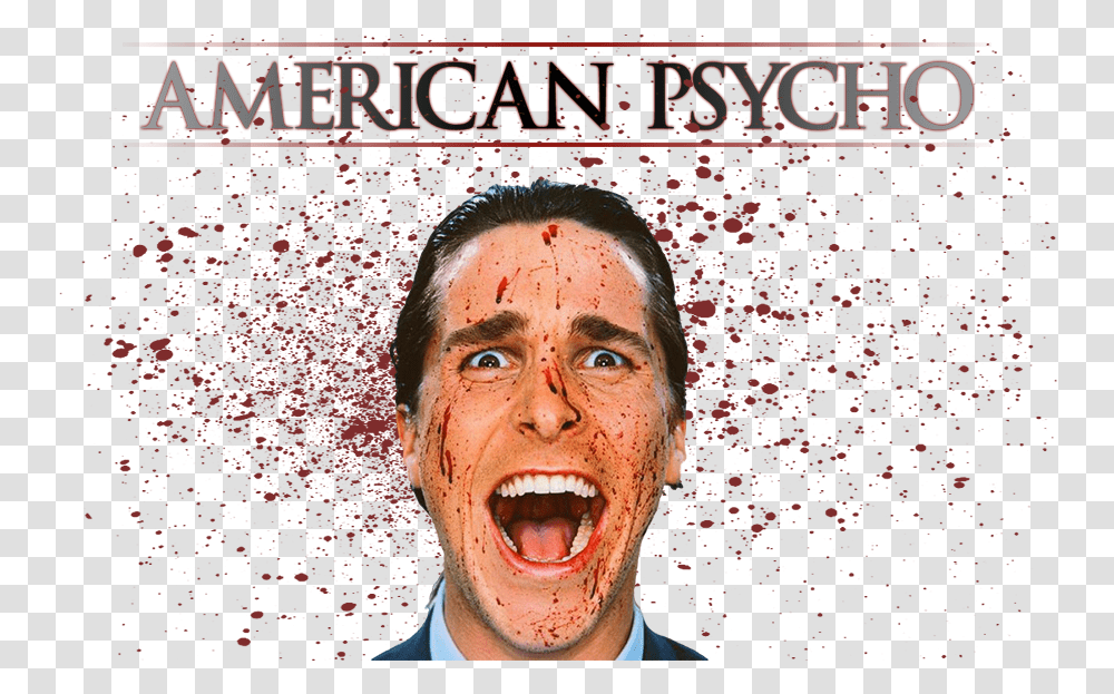 Christian Bale American Psycho Face American Psycho Wallpaper Iphone, Person, Teeth, Mouth, Poster Transparent Png