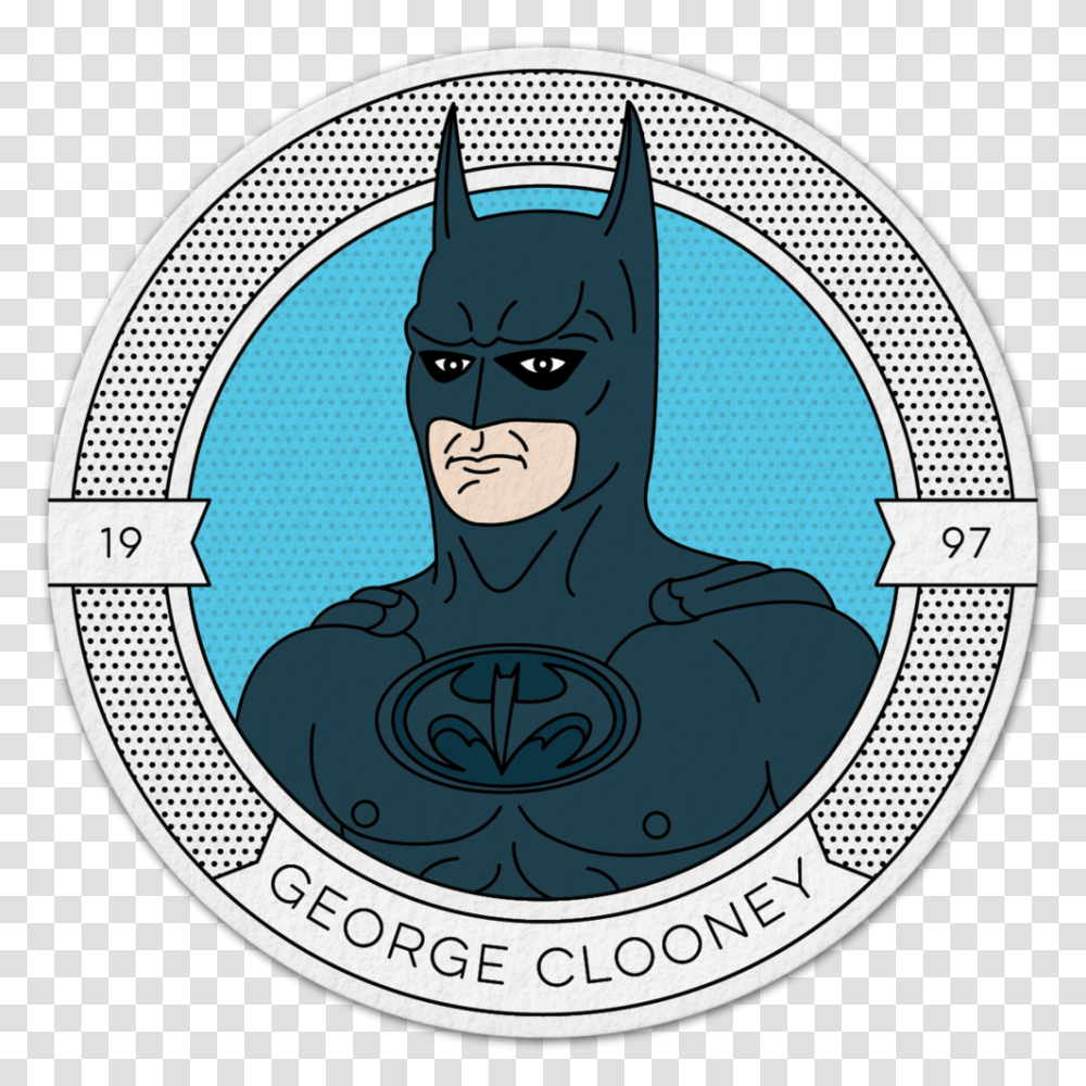 Christian Bale Coaster 05 George Clooney Batsuit Sonar Batman And Robin, Logo, Trademark, Emblem Transparent Png