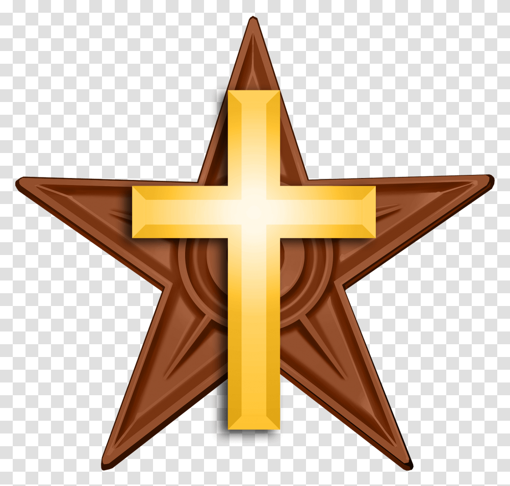 Christian Barnstar Hires, Star Symbol, Cross Transparent Png