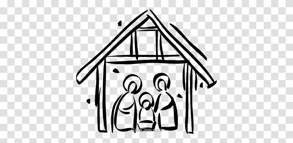 Christian Christmas Clipart Black And White, Building, Utility Pole, Housing, Triangle Transparent Png