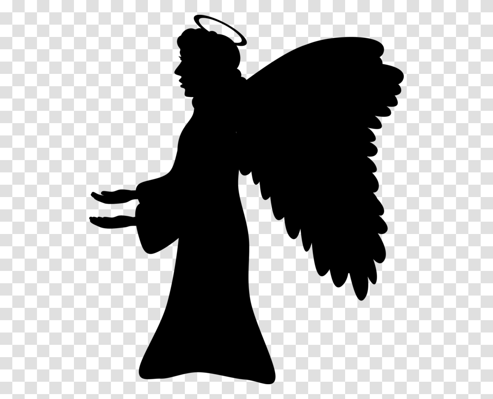 Christian Clip Art Guardian Angel Silhouette Drawing Free, Gray, World Of Warcraft Transparent Png