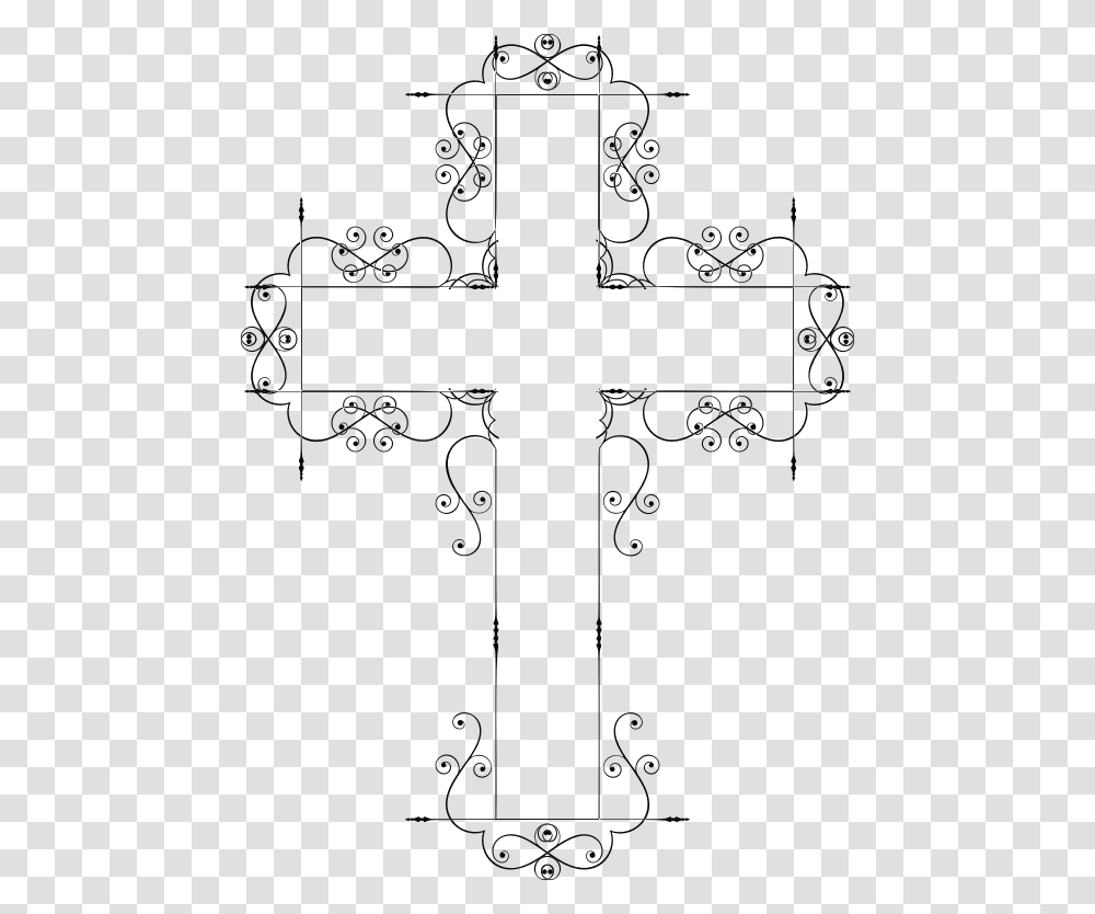 Christian Clip Art Transprent Free Download White Fancy Cross Clipart, Gray, World Of Warcraft Transparent Png
