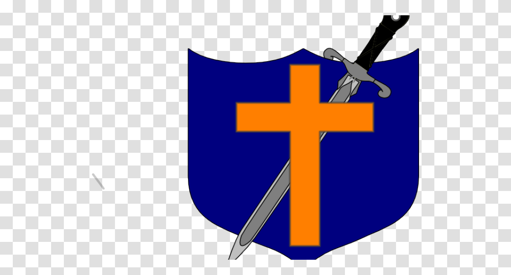 Christian Clipart Shield Shield And Sword Logo With Cross, Armor, Weapon, Weaponry Transparent Png