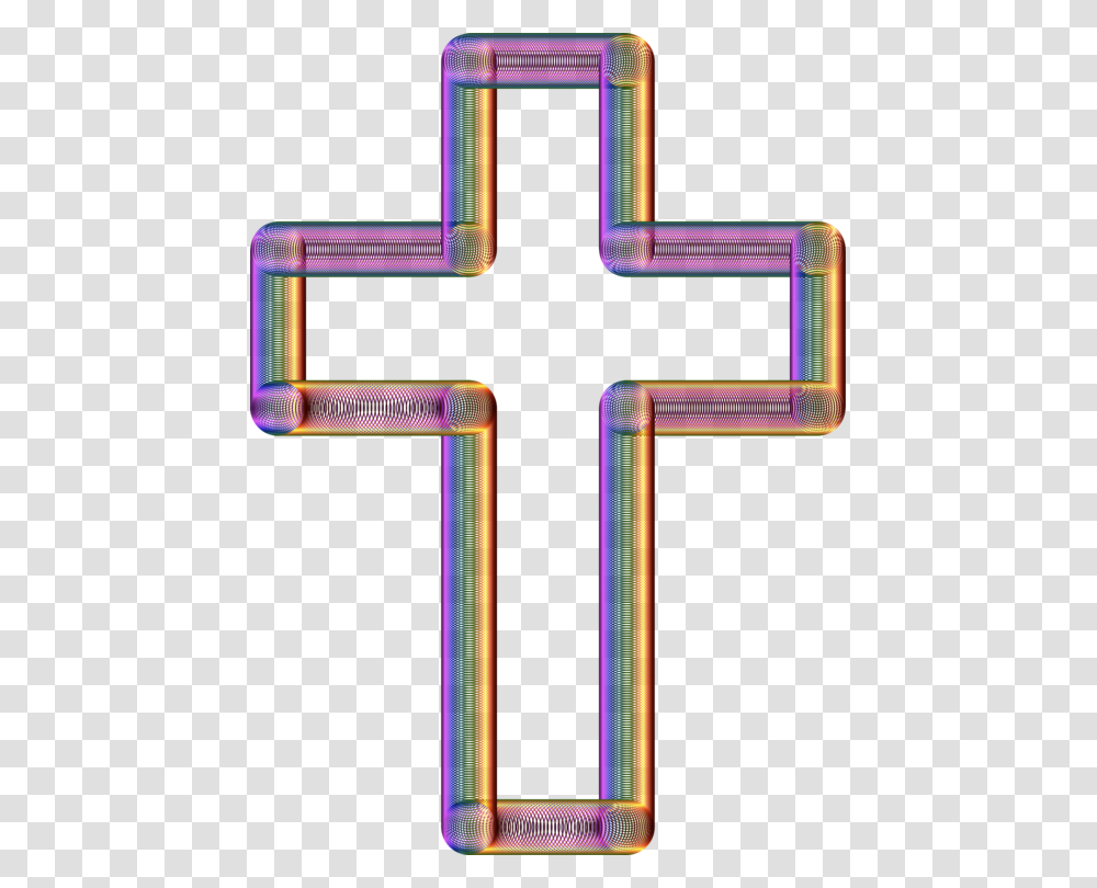 Christian Cross Download Purple Angle Silhouette, Light, Neon Transparent Png