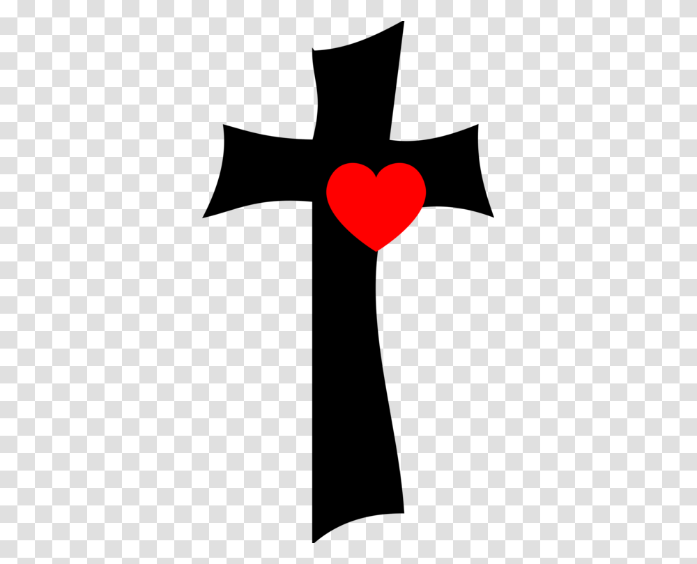 Christian Cross Heart Drawing Symbol, Moon, Outer Space, Night, Astronomy Transparent Png