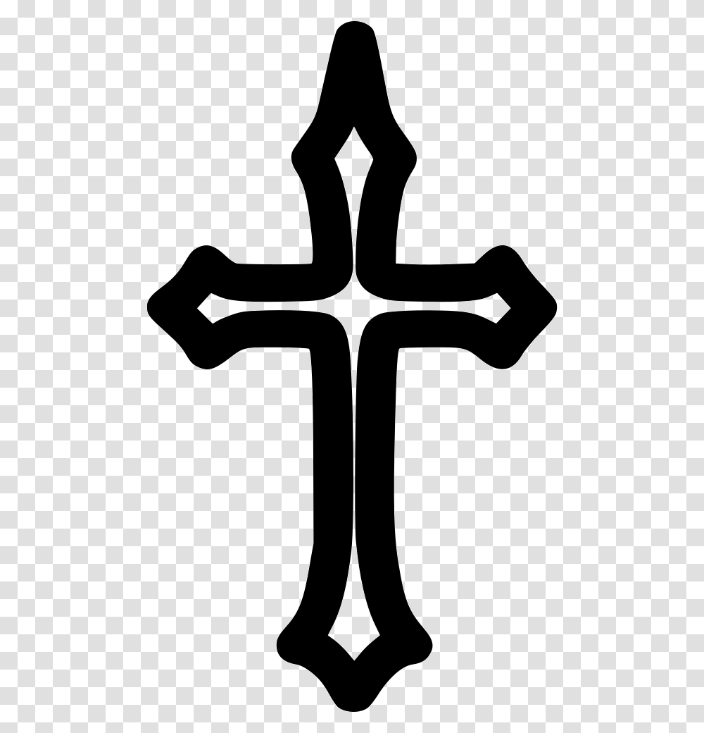 Christian Cross Icon Free Download, Stencil, Person, Human Transparent Png