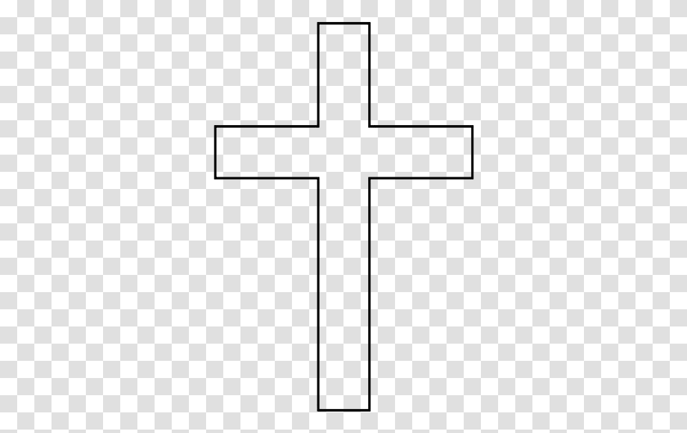 Christian Cross Symbol Outline Drawing Clip Art White Cross Background, Crucifix Transparent Png