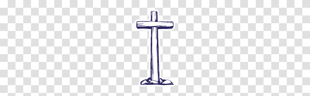 Christian Wooden Cross Sketch Sticker, Gas Pump, Machine, Crucifix Transparent Png