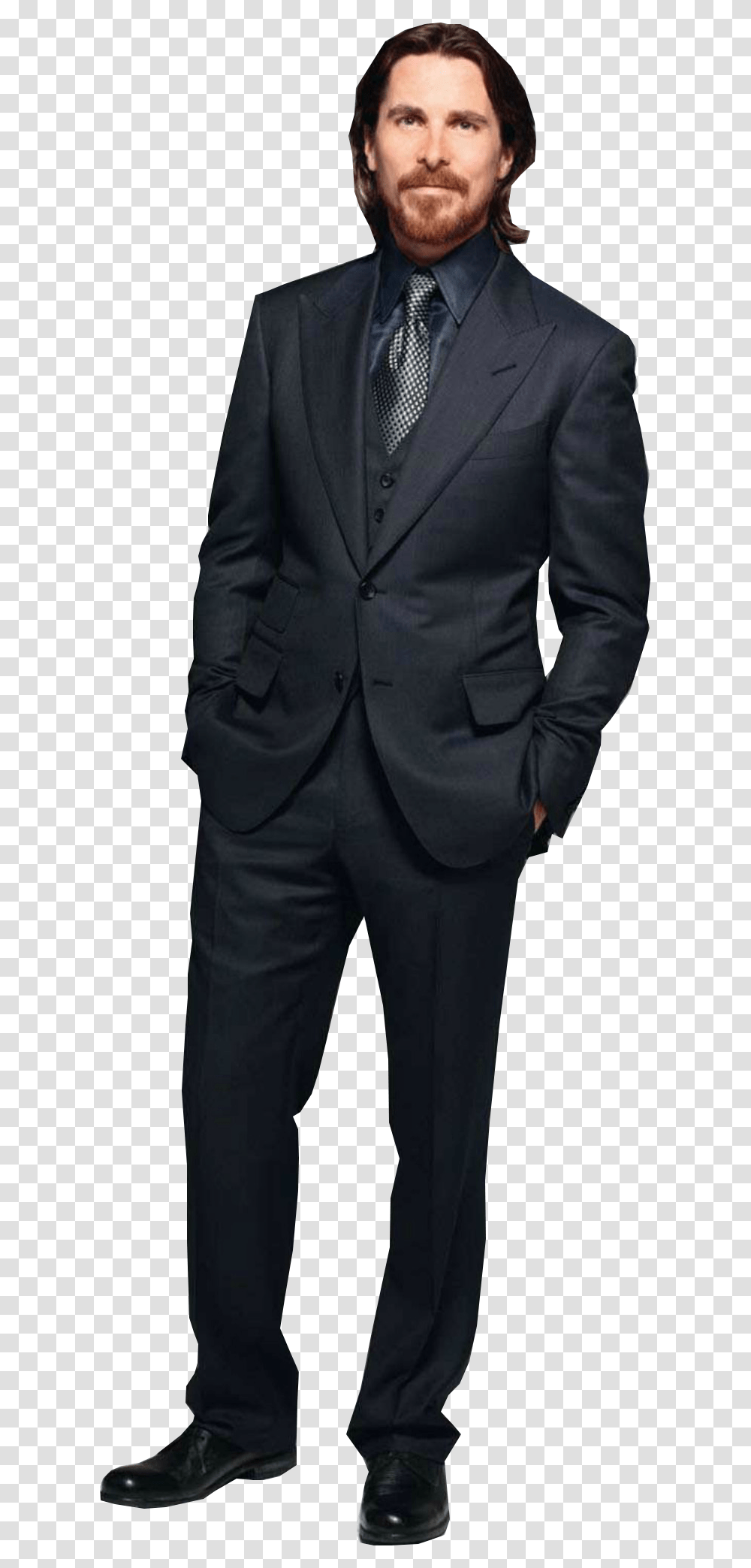 Christianbale Christian Bale Oscars Vice Businessman Full Body, Suit, Overcoat, Tie Transparent Png