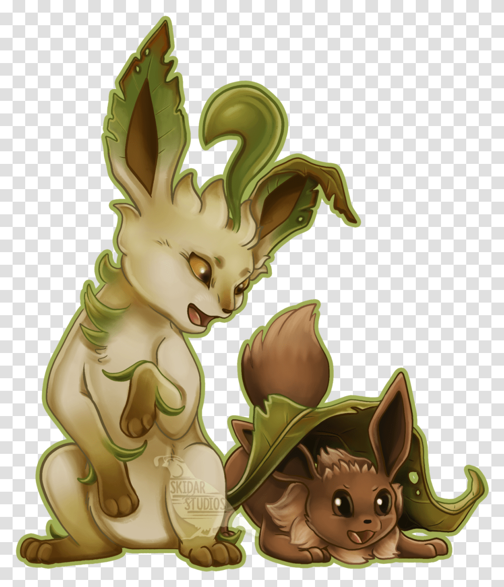 Christineridgway Leafeon And Eevee, Dragon, Figurine Transparent Png