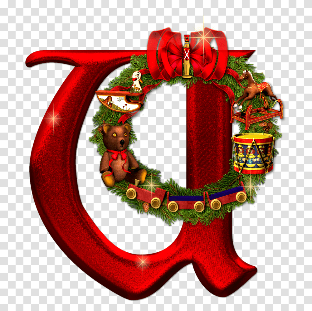 Christmas Alphabet Letters U, Birthday Cake, Dessert, Food, Wreath Transparent Png