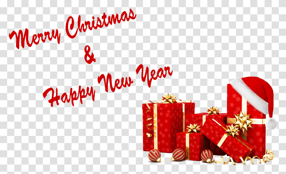 Christmas And New Year Free Pic Red And Gold Presents, Gift, Diwali Transparent Png