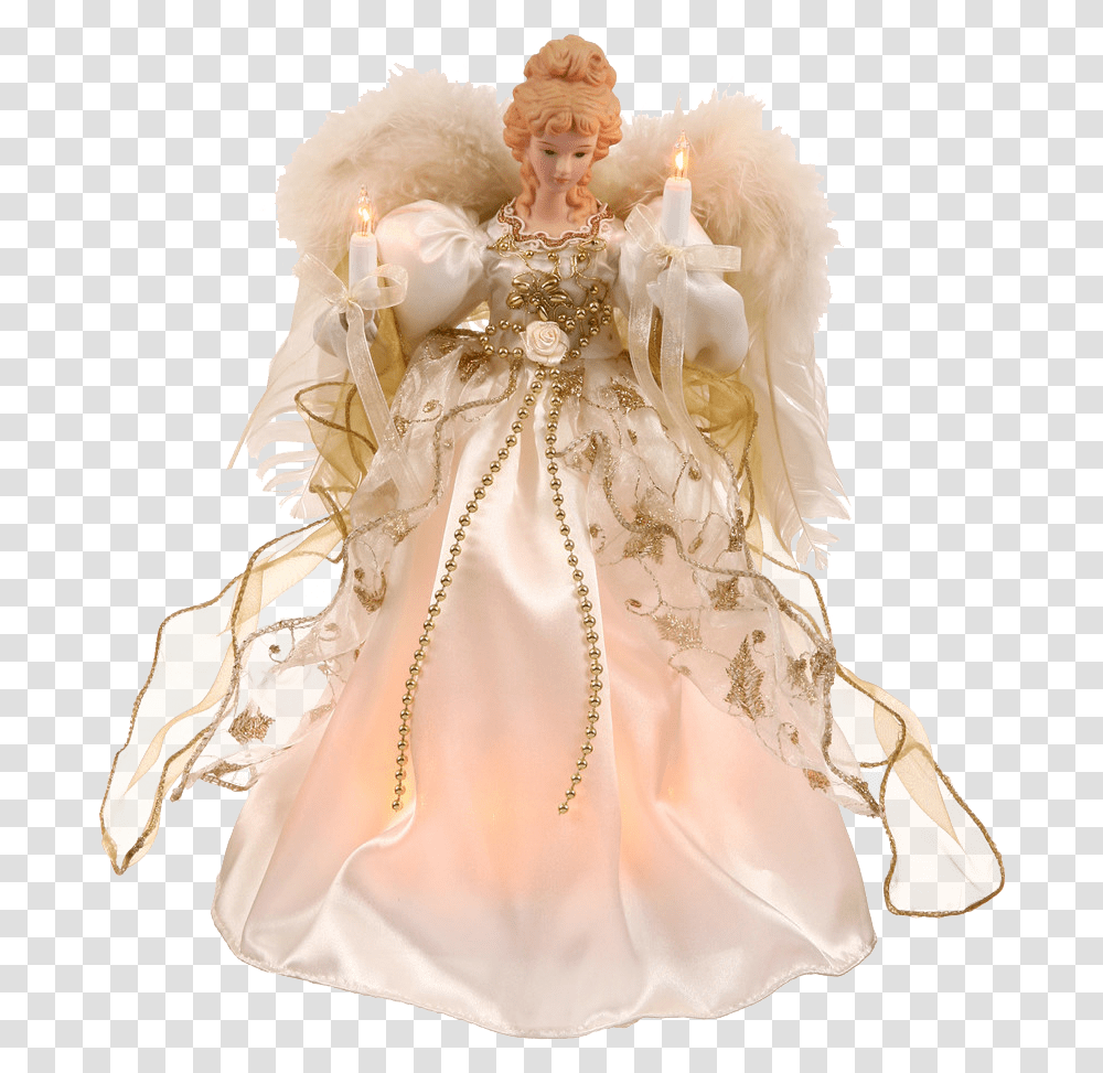 Christmas Angel Background Image Rose Gold Christmas Tree Angel, Doll, Toy, Barbie, Figurine Transparent Png