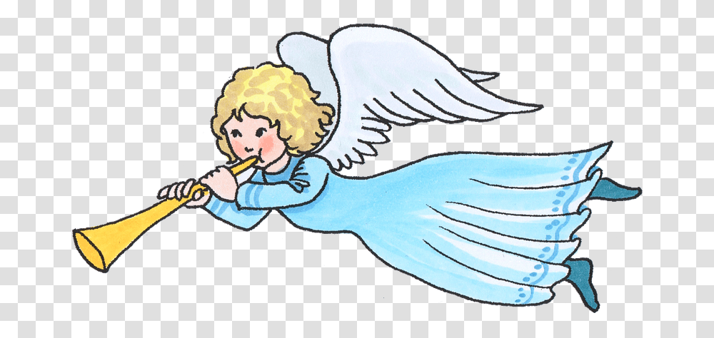 Christmas Angel Blowing Horn Clipart Cartoon, Archangel, Cupid, Outdoors Transparent Png
