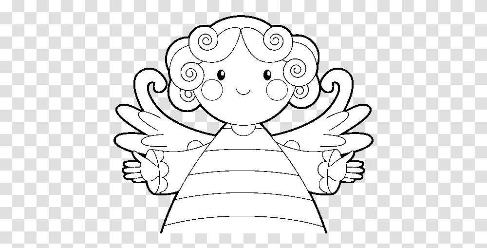 Christmas Angel Coloring, Art, Drawing, Stencil, Doodle Transparent Png