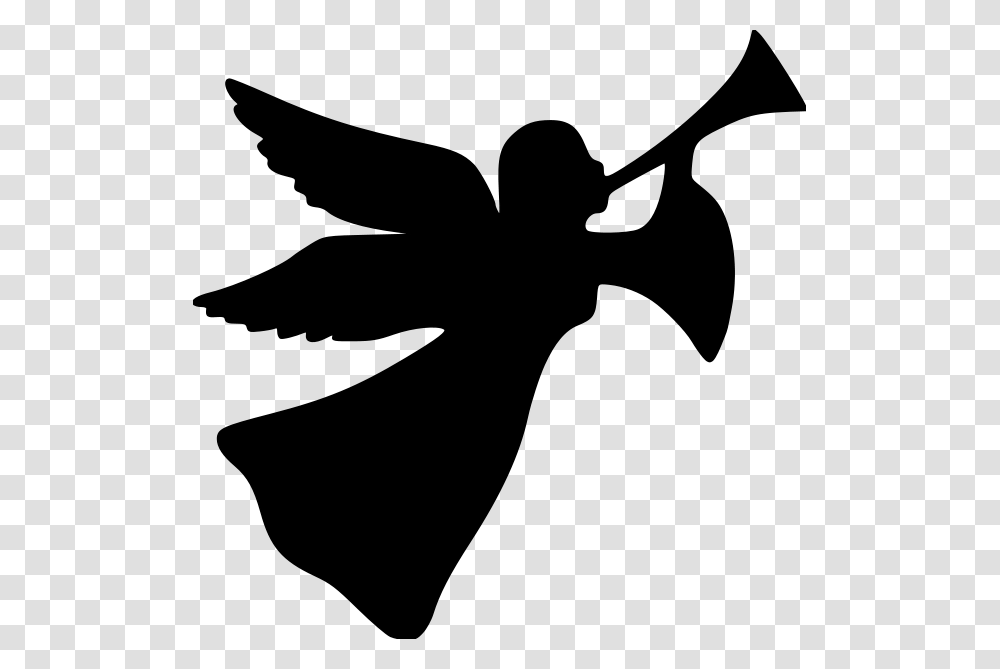 Christmas Angel File Size Angel With Trumpet Silhouette, Gray Transparent Png