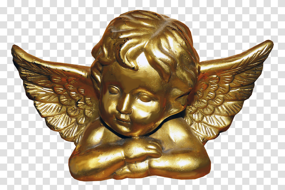 Christmas Angel Gold Border Christmas Circle, Bronze, Figurine, Art, Archangel Transparent Png