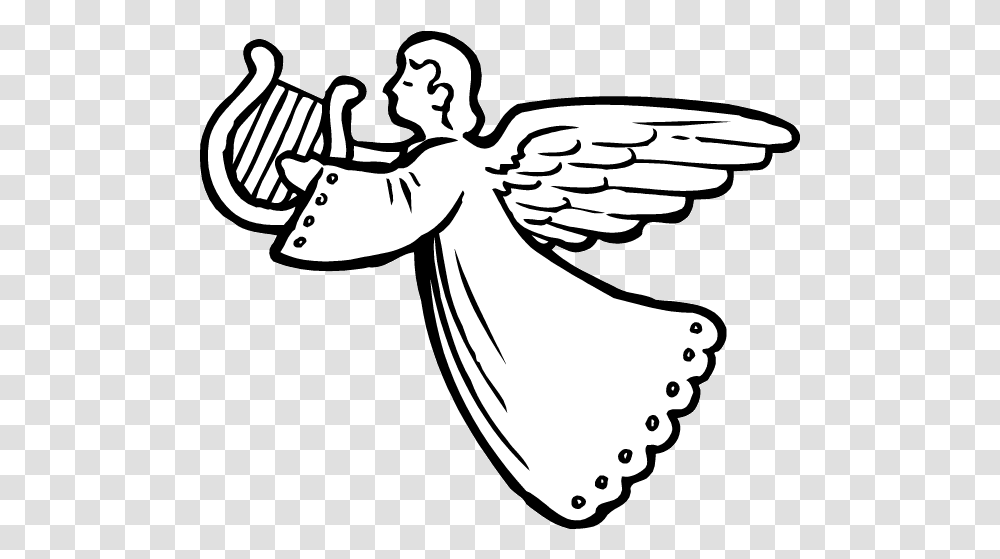 Christmas Angel Images Free Downloadgif X - Angel Black And White Clipart, Archangel, Drawing, Stencil Transparent Png