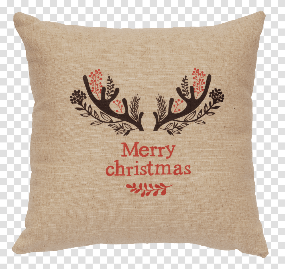 Christmas Antlers Linen Pillow Christmas Day Transparent Png