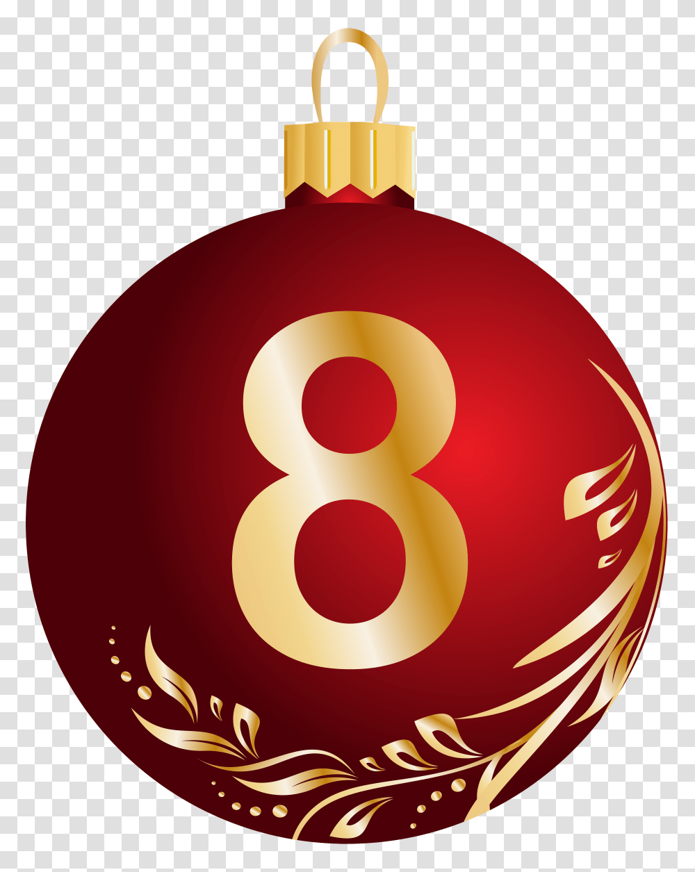 Christmas Ball Number Eight Clip Art Image, Alphabet Transparent Png
