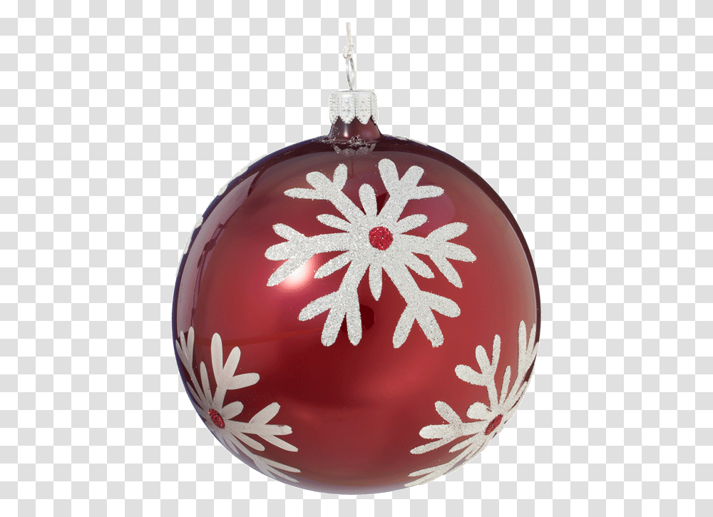Christmas Ball Ornament With Silver Snowflake 10cm Christmas Ornament, Birthday Cake, Dessert, Food, Pendant Transparent Png