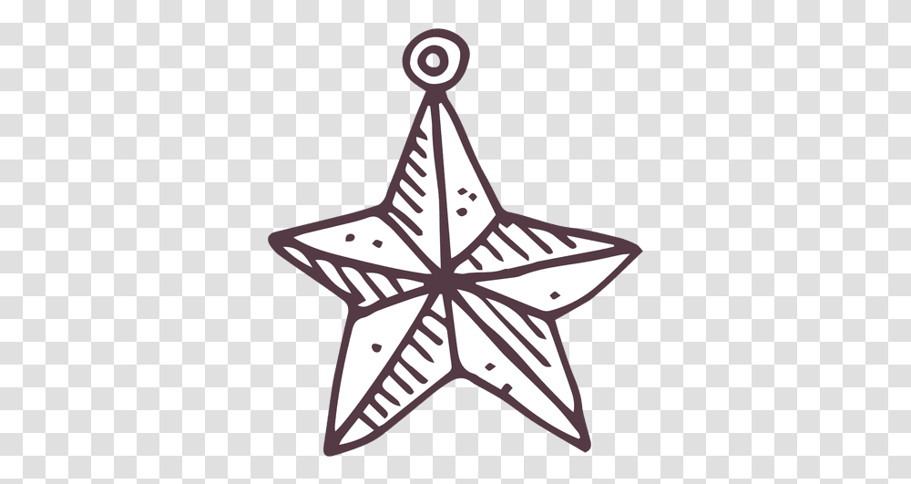 Christmas Ball Star Shape Hand Drawn Hand Drawn Christmas Star, Symbol, Star Symbol, Cross Transparent Png
