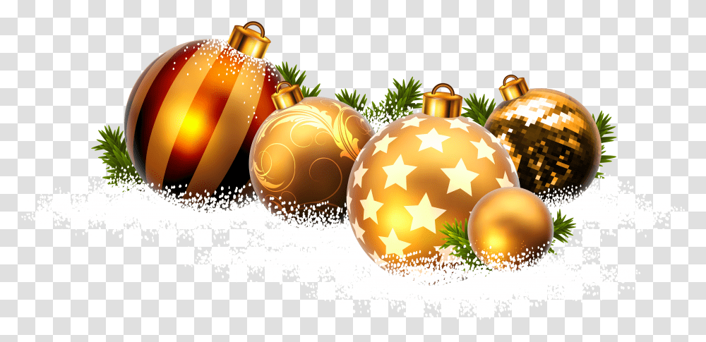 Christmas Balls And Snow Transparent Png