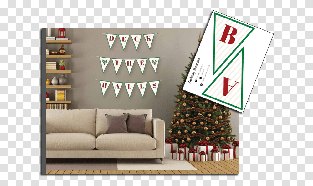 Christmas Banner Christmas Tree, Plant, Ornament, Couch, Furniture Transparent Png