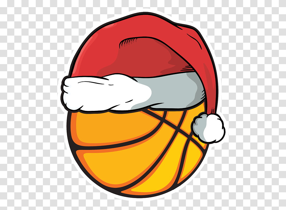 Christmas Basketball Cartoon Clipart, Helmet, Label Transparent Png