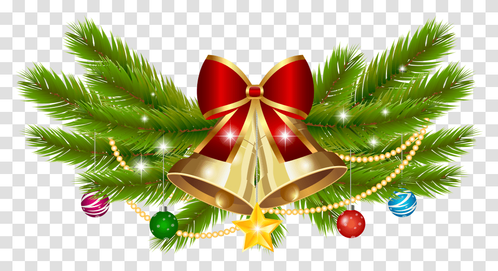 Christmas Bell Decoration Clip Art Image Christmas Bell With Ribbon Transparent Png