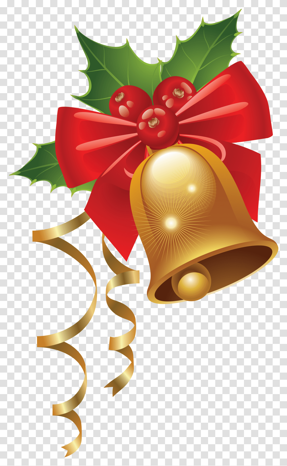 Christmas Bell Mistletoe And Holly, Lamp, Bronze Transparent Png