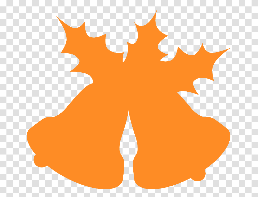 Christmas Bells And Holly Silhouette Free Vector Silueta De Campana, Leaf, Plant, Tree, Maple Leaf Transparent Png