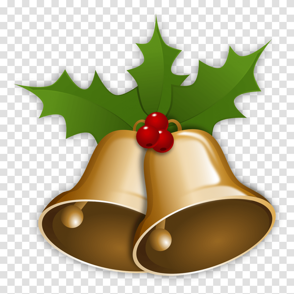 Christmas Bells Background Clip Art Christmas Holly, Lamp, Leaf, Plant, Cowbell Transparent Png