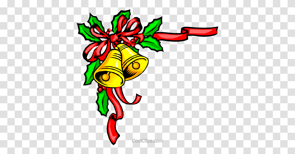 Christmas Bells With Holly Royalty Free Vector Clip Art Natale Clipart, Graphics, Floral Design, Pattern, Poster Transparent Png
