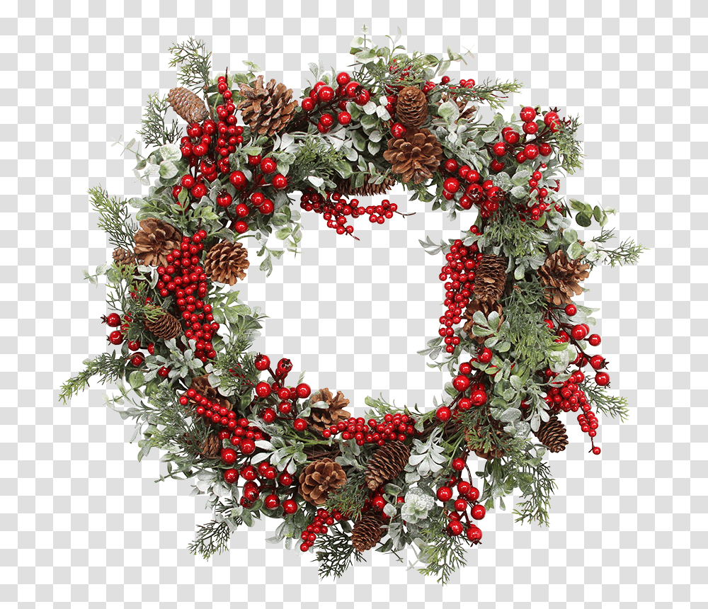 Christmas Berries Wreaths For Christmas, Pattern Transparent Png