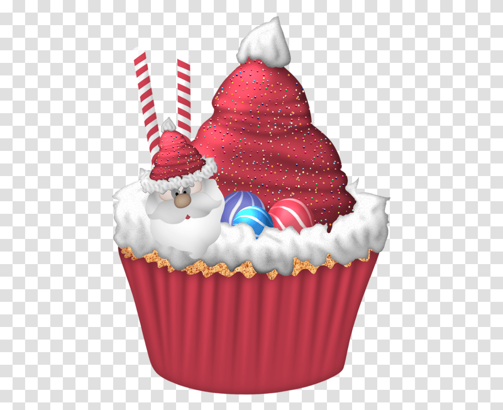 Christmas Birthday Cake Clip Art Christmas Cupcake Clipart, Cream, Dessert, Food, Creme Transparent Png