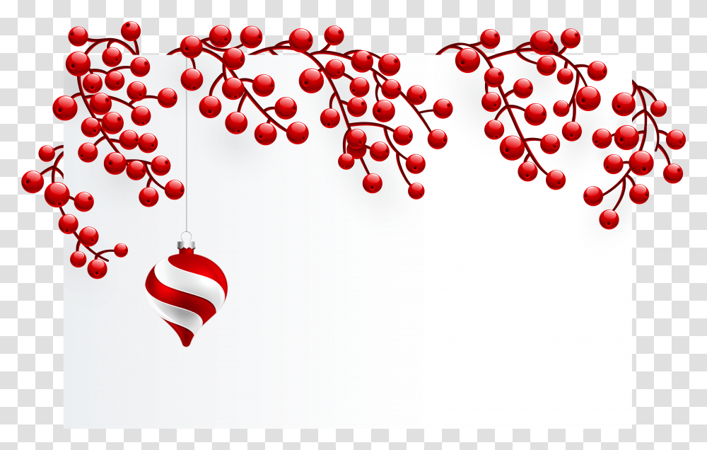 Christmas Blank Template Clipart Image Red Christmas Decorations, Plant, Fruit, Food, Cherry Transparent Png