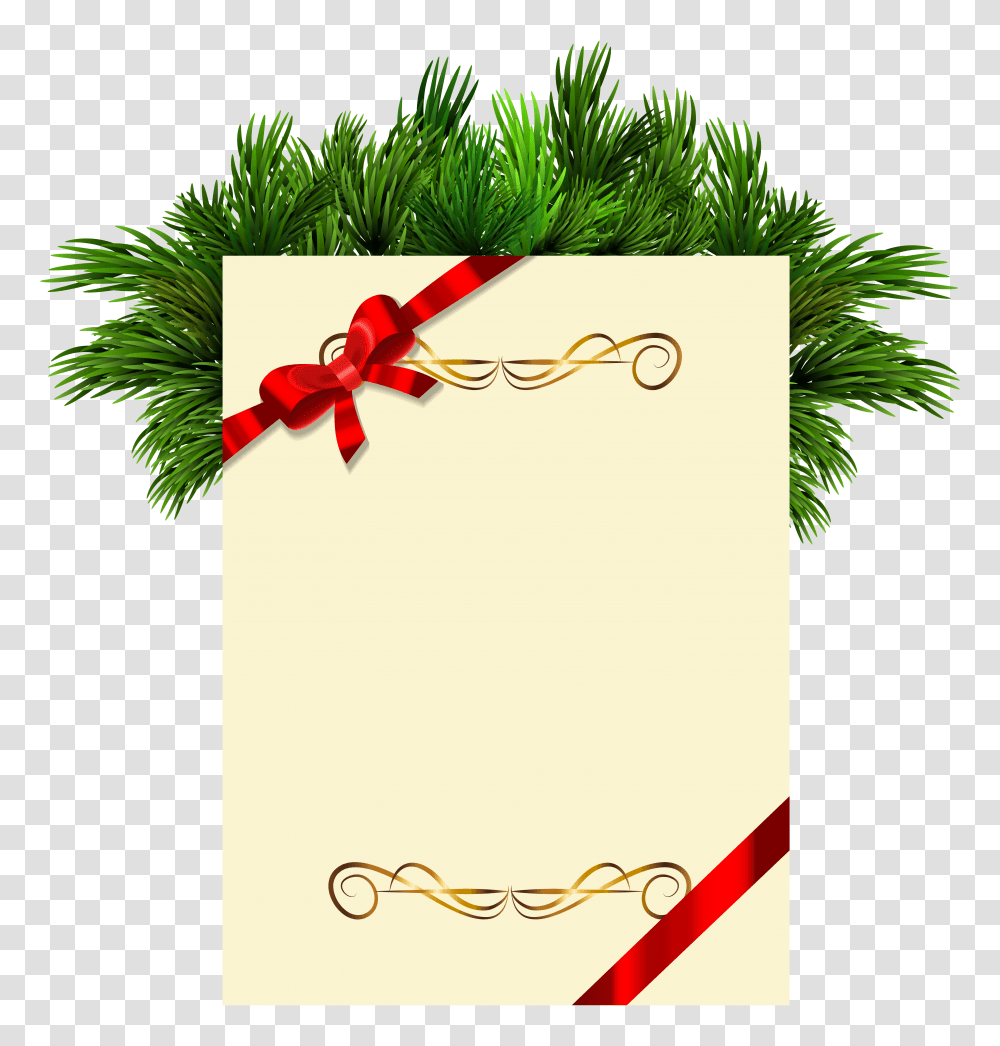 Christmas Blank With Pine Branches Clipart Gallery, Envelope, Mail, Greeting Card, Wreath Transparent Png