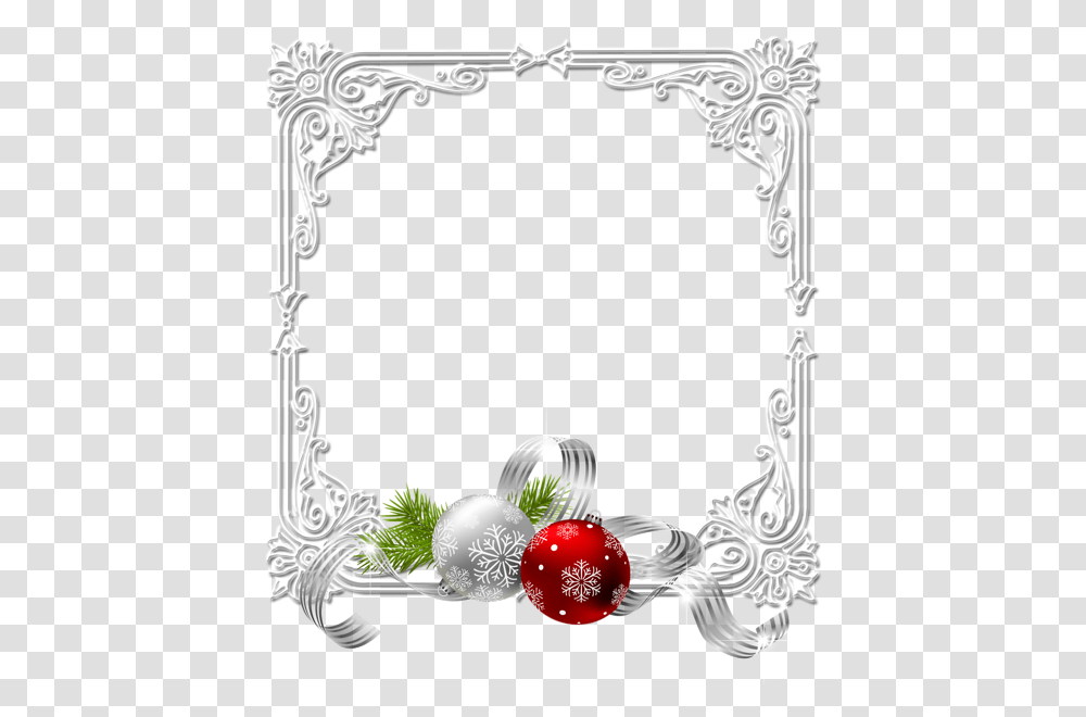 Christmas Border Red And Silver, Floral Design, Pattern Transparent Png