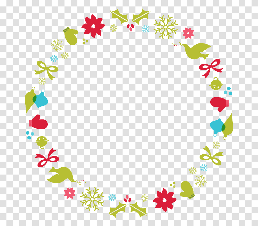 Christmas Border Wreath Borders Round Christmas Border Clipart, Floral Design, Pattern, Heart Transparent Png