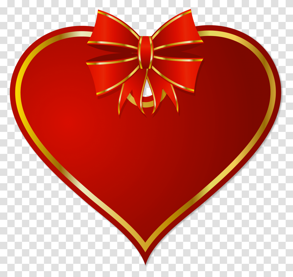 Christmas Bow Christmas Heart Clipart, Gift Transparent Png