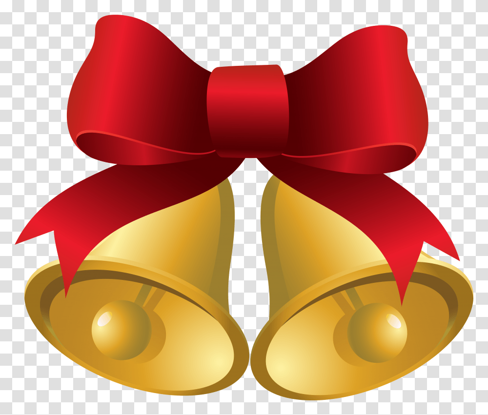 Christmas Bow Gold Bells With Red Clipart Image Gallery Christmas Bow With Bells, Lamp, Tie, Accessories, Accessory Transparent Png